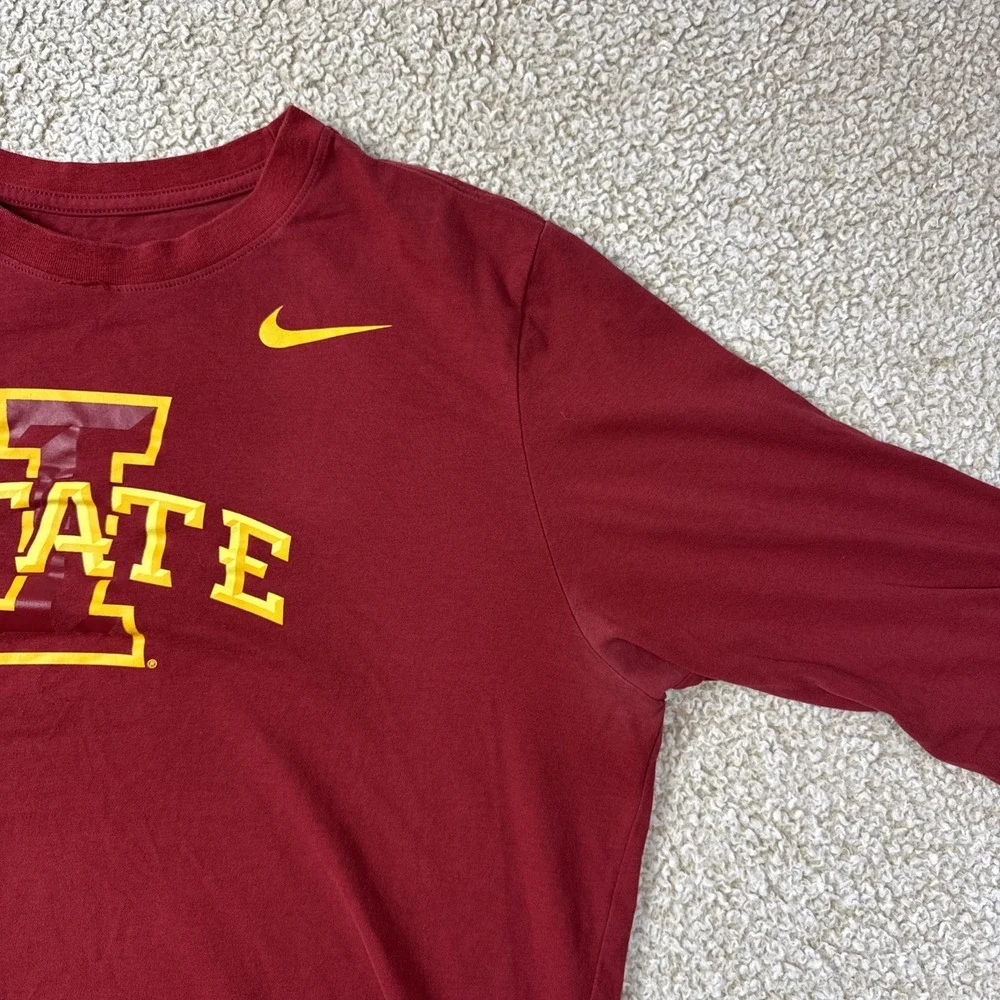 The Nike Tee Dri-FIT Iowa State Cyclones L/S Shirt BV1998-69W Mens L NCAA